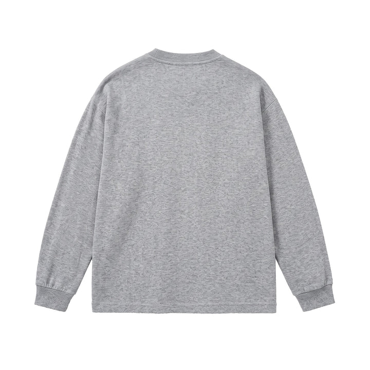 Unisex Gerippter Oversize-Pullover mit Raglanärmeln und Metalllogo Echoarchiv