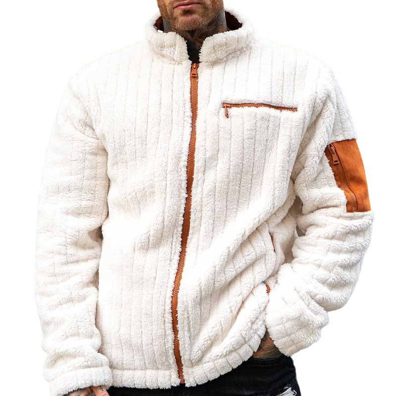 Herren Kuschelige Fleecejacke mit Kontrastelementen Echoarchiv