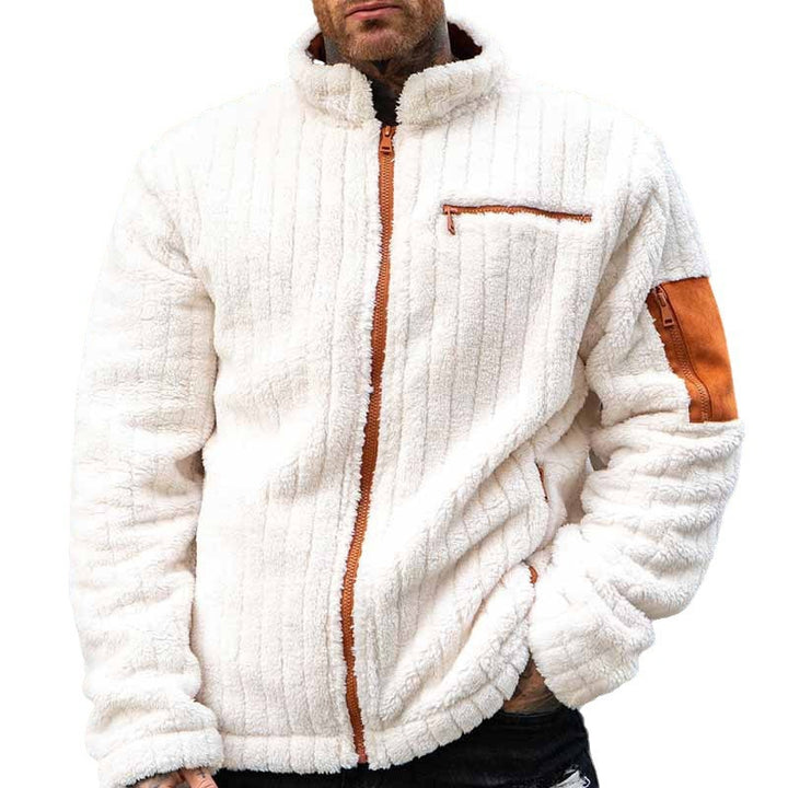 Herren Kuschelige Fleecejacke mit Kontrastelementen Echoarchiv