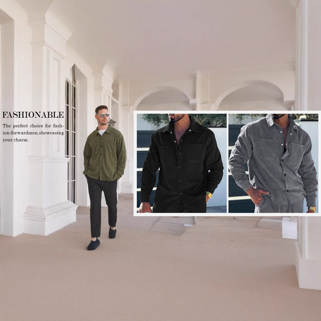 Herren Freizeitschirt aus weichem Komfortmaterial mit praktischen Taschen Echoarchiv