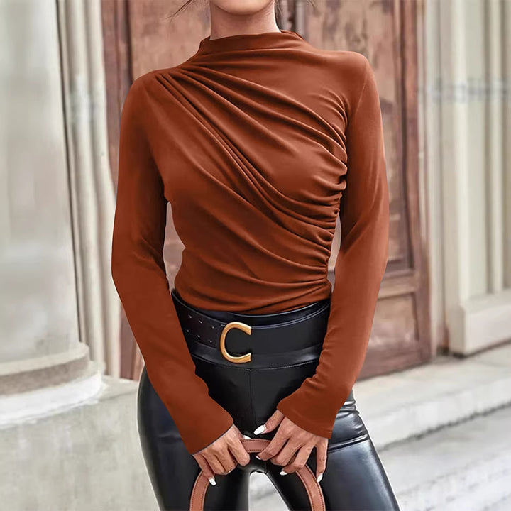 Damen figurbetontes Langarmoberteil mit eleganten Drapierungen Echo Archiv