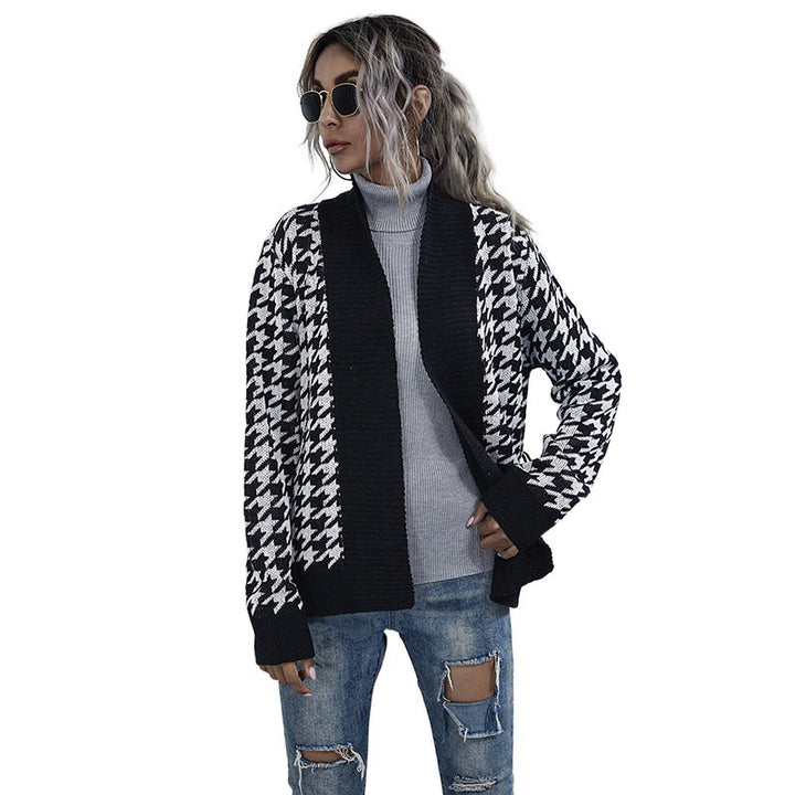 Damen Modischer Cardigan mit Bicolor-Hahnentritt Echo Archiv