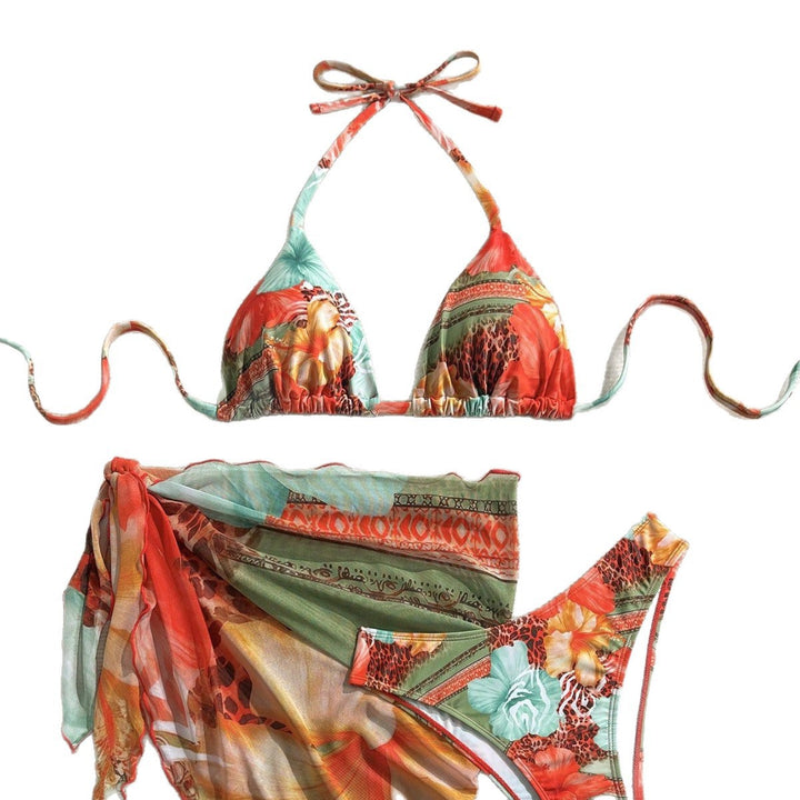 Damen Florales Bikini-Set mit Kombination aus Oberteil und Wickeltuch Echo Archiv