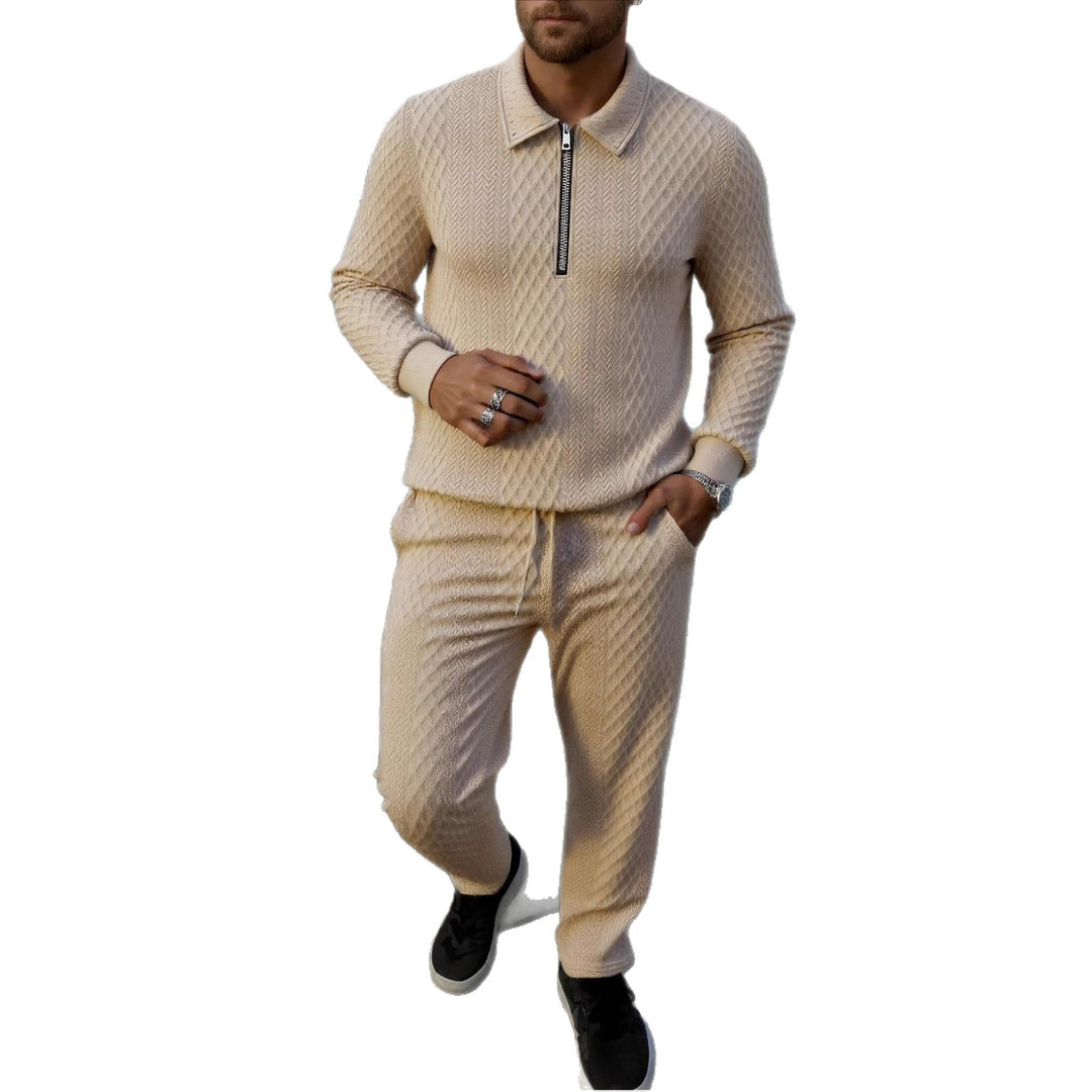 Herren Elegantes Strickanzug aus atmungsaktivem Material mit Stehkragen Echoarchiv