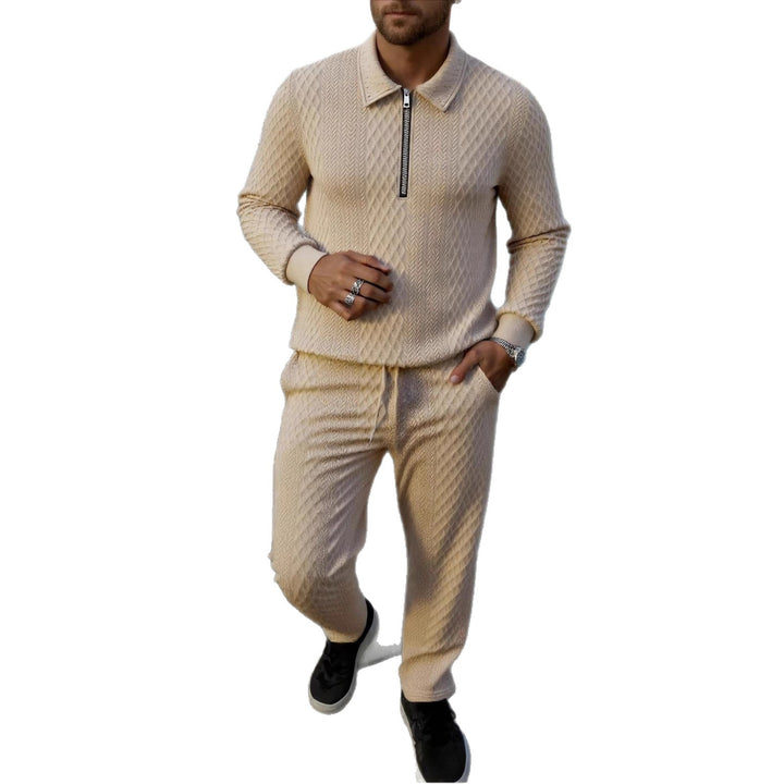 Herren Elegantes Strickanzug aus atmungsaktivem Material mit Stehkragen Echoarchiv