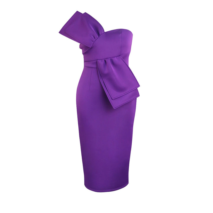 Damen Etuikleid mit asymmetrischem Design und voluminösem Schleifendetail Echo Archiv