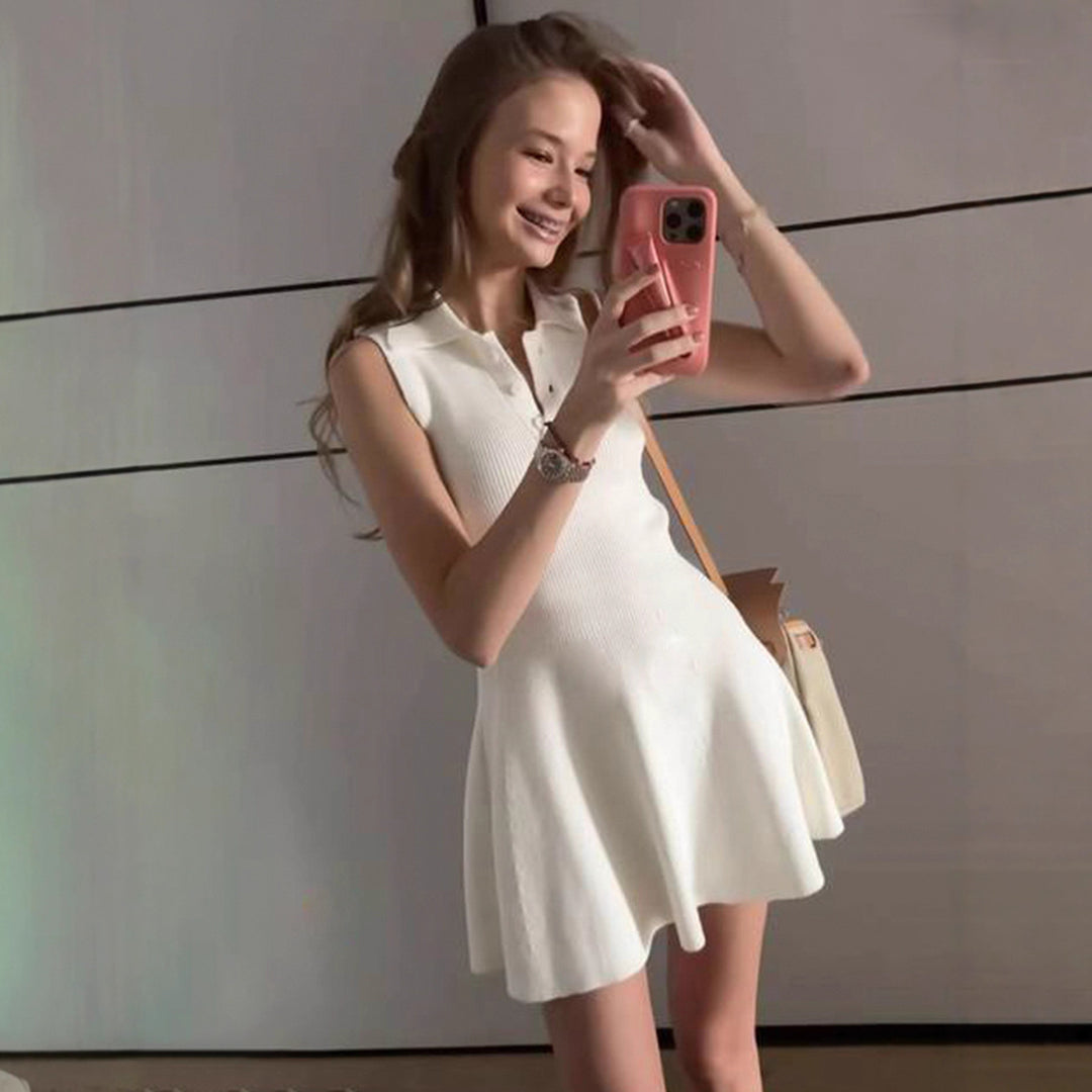 Damen Polo-Kleid mit asymmetrischem Rock und Kragen Echo Archiv
