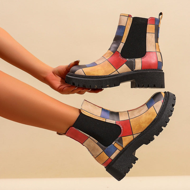 Damen ChelsEchoarchiv Boots mit trendigem Muster und rutschfester Sohle Echoarchiv