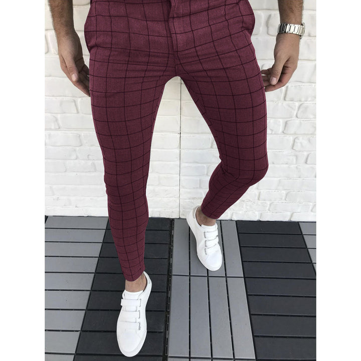 Herren Karierte Anzughose im Slim Fit Stil Echoarchiv
