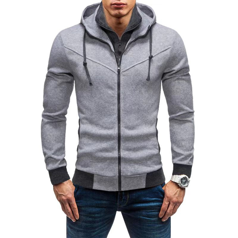 Herren körperbetonter Hoodie mit innovativem Reißverschluss-Design Echoarchiv