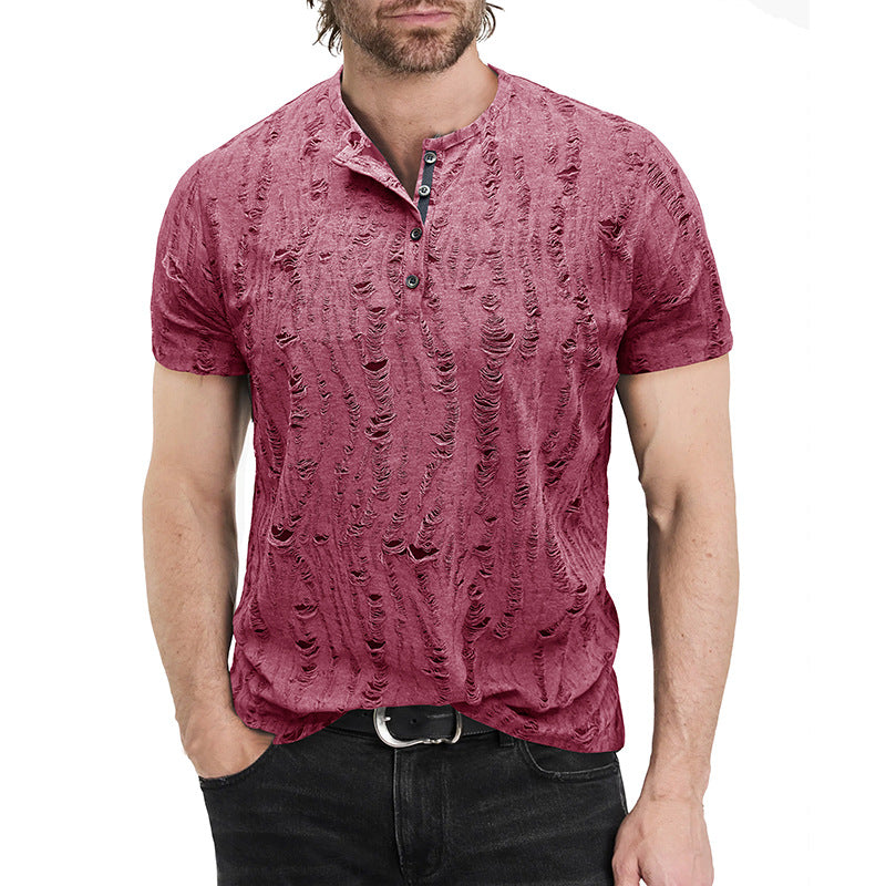 Herren T-Shirt mit besonderen Strukturdetails Echoarchiv