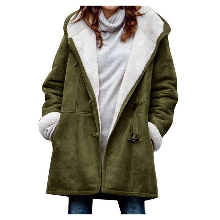 Damen Kapuzen-Dufflecoat mit Kunstfellbesatz und KnEchoarchivelverschlüssen Echoarchiv
