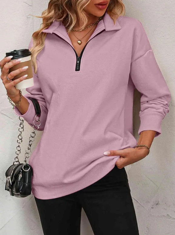 Damen SwEchoarchivtshirt mit halbem Reißverschluss Echoarchiv