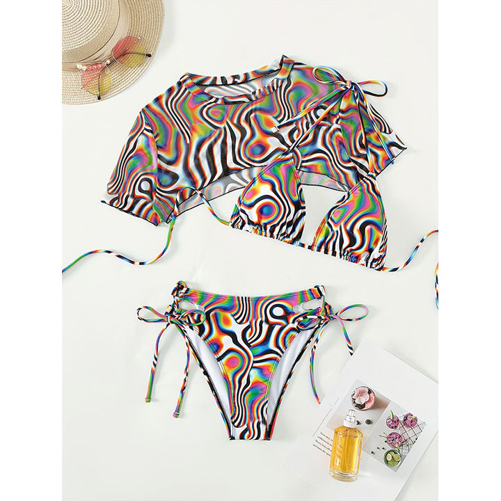 Damen Bikini-Set mit transparentem Oberteil und verstellbaren Trägern Echo Archiv