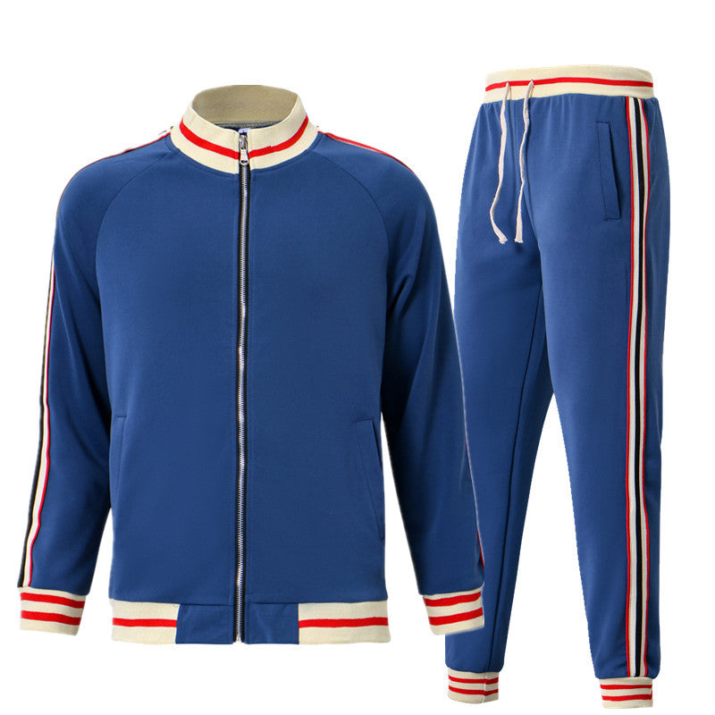 Herren Sportliches Freizeitanzug-Set mit kontrastierenden Streifen Echoarchiv