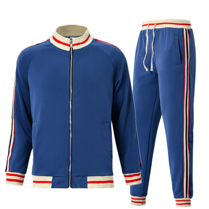 Herren Sportliches Freizeitanzug-Set mit kontrastierenden Streifen Echoarchiv