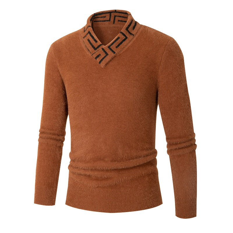 Herren modischer Pullover mit schickem Stehkragen und strukturiertem Design Echoarchiv