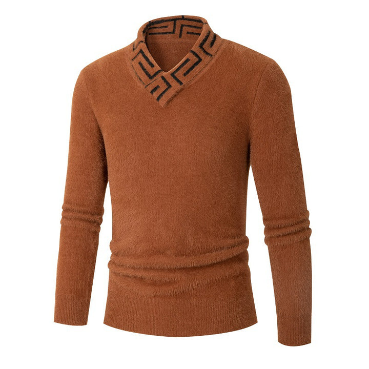 Herren modischer Pullover mit schickem Stehkragen und strukturiertem Design Echoarchiv
