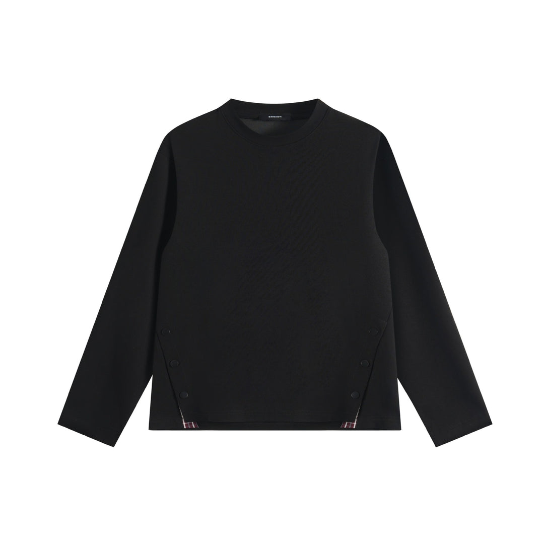 Unisex Oversize-Sweatshirt mit seitlichen Druckknopfleisten und Rundhals Echoarchiv