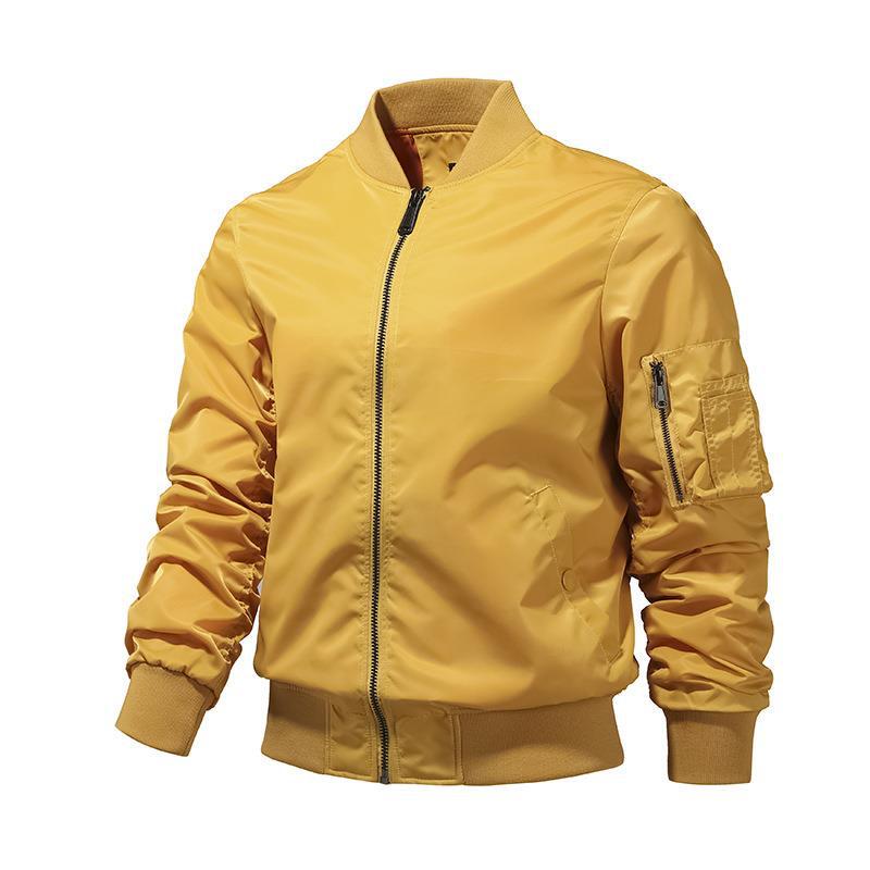 Herren Windabweisende Nylon-Bomberjacke mit Reißverschluss-Ärmeltasche und gerippten Bündchen Echo Archiv