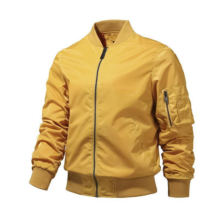 Herren Windabweisende Nylon-Bomberjacke mit Reißverschluss-Ärmeltasche und gerippten Bündchen Echo Archiv