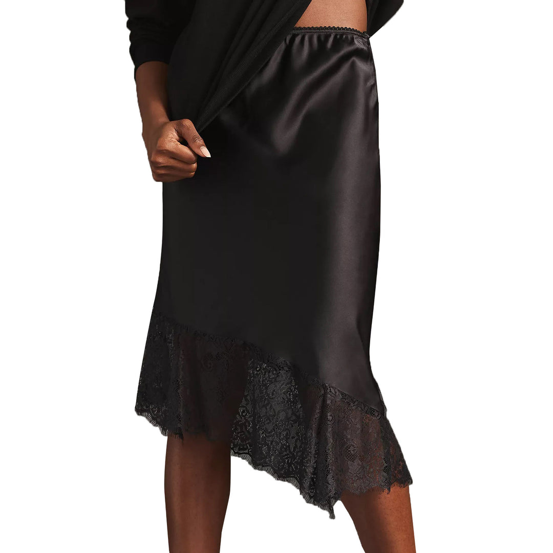 Damen Satinrock mit Spitze und asymmetrischem Saum Echo Archiv