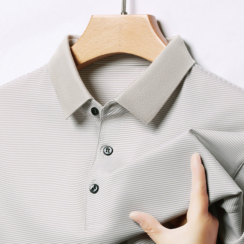 Herren modisches Kurzarm-Polo-Shirt mit strukturiertem Design Echoarchiv