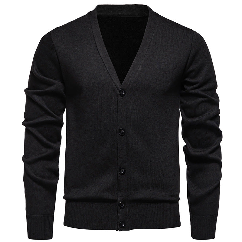 Herren nan leichte Feinstrick-Strickjacke mit V-Ausschnitt, verdeckter Knopfleiste und elastischem Rippbündchen Echo Archiv