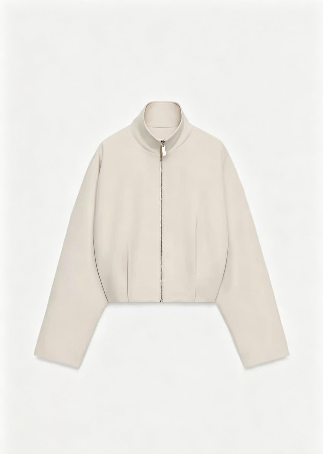Damen Kurze Boxy-Jacke mit Stehkragen und sichtbarem Metallreißverschluss Echo Archiv
