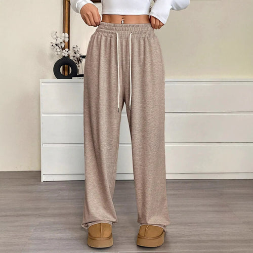 Damen nan weite High-Waist Loungehose mit elastischem Bund und Kordelzug Echo Archiv