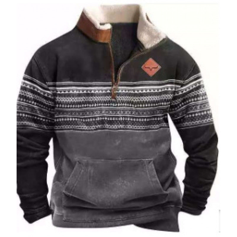 Herren Modischer Hoodie mit Kapuze und maritimem Druck Echoarchiv
