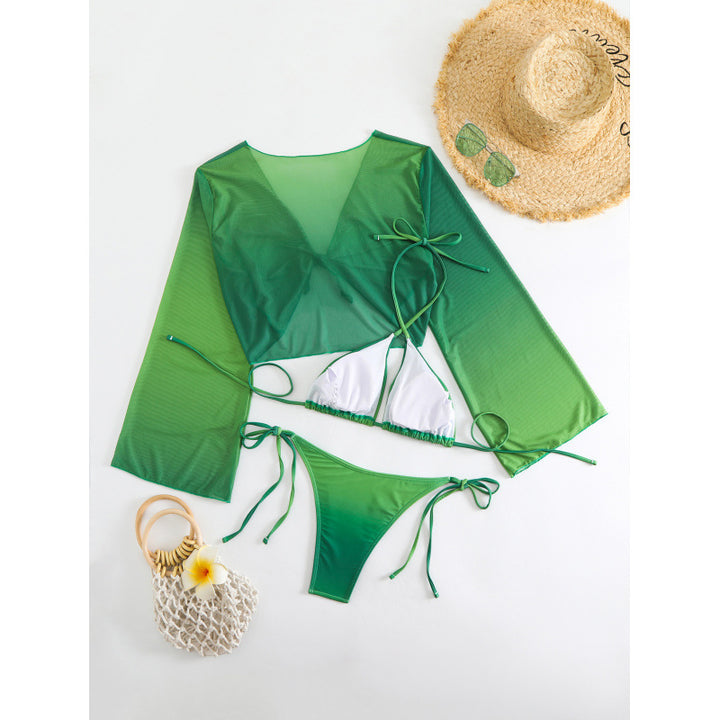 Damen Bikini-Set mit transparentem Oberteil und verstellbaren Trägern Echo Archiv