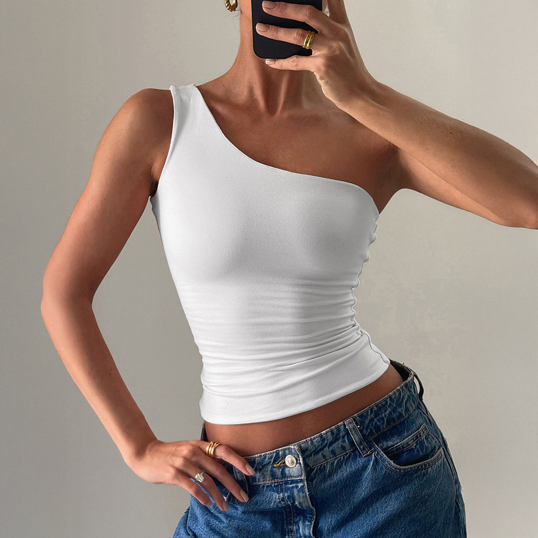 Damen asymmetrisches Trägershirt aus elastischem Material Echo Archiv