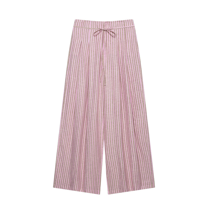Damen Hochtaillierte Culotte-Hose mit weitem Bein, Tunnelzug und vorderem Schlitz Echo Archiv