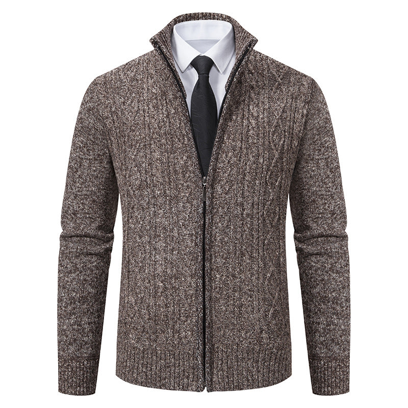 Herren Strickjacke mit hohem Kragen und Reißverschluss Echoarchiv