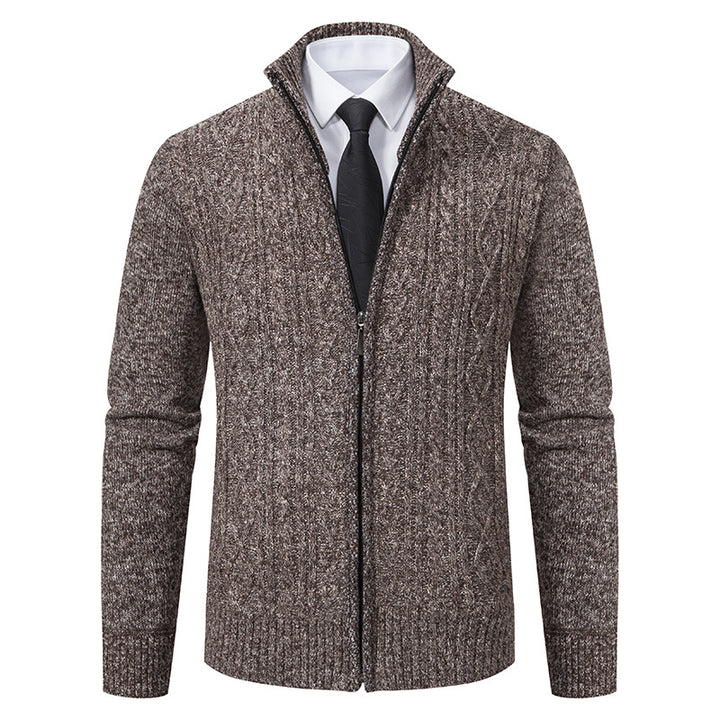 Herren Strickjacke mit hohem Kragen und Reißverschluss Echoarchiv