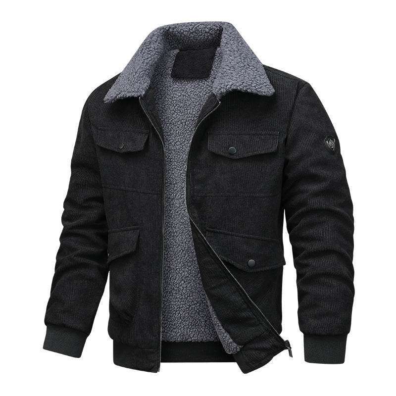 Herren modische und wärmende Cordjacke mit Fleece-Innenfutter Echoarchiv