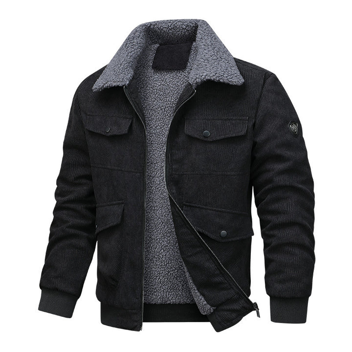 Herren modische und wärmende Cordjacke mit Fleece-Innenfutter Echoarchiv