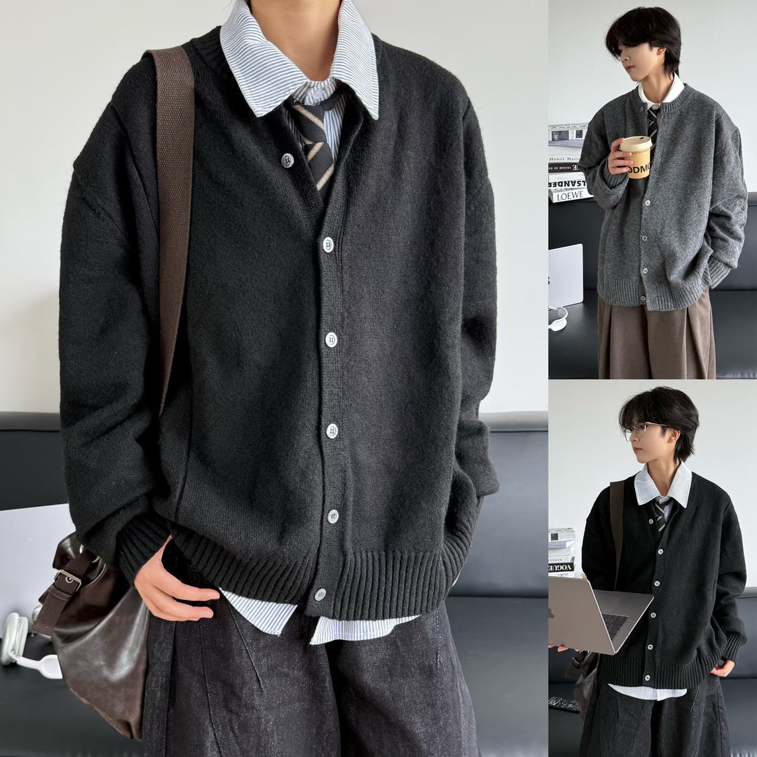 Damen Modischer Strick-Cardigan mit Rundknopfleiste Echoarchiv