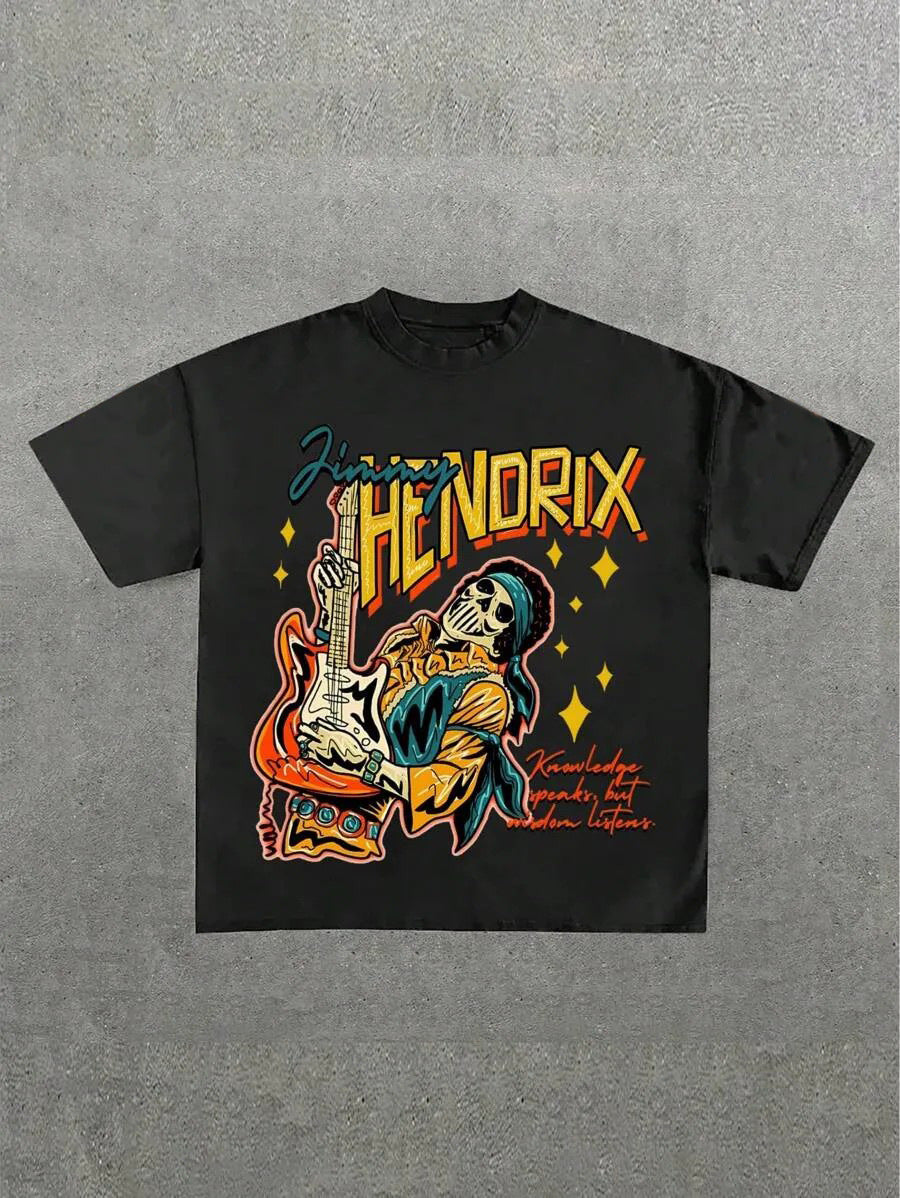 Damen Grafik T-Shirt mit einzigartigem Skelettdesign und kreativem Schriftzug Echo Archiv