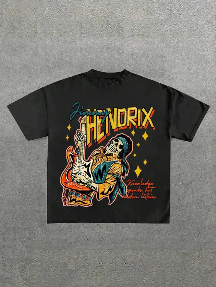 Damen Grafik T-Shirt mit einzigartigem Skelettdesign und kreativem Schriftzug Echo Archiv