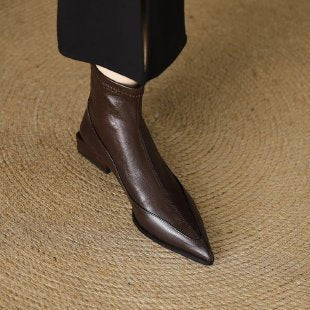 Damen Elegante spitze Stiefeletten mit niedrigem Blockabsatz Echo Archiv