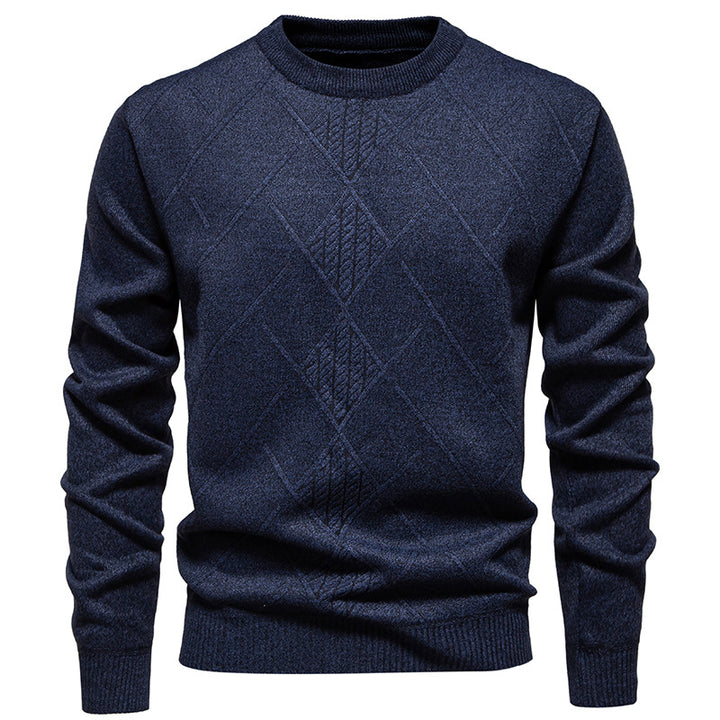 Herren Feinstrickpullover mit Rauten-Zopfmuster, Rundhalsausschnitt und gerippten Bündchen Echo Archiv