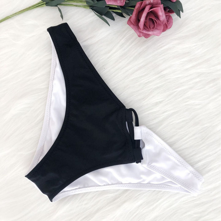 Damen Hochmodernes Bikini-Set mit asymmetrischem Schnitt und Schnürdetails Echo Archiv