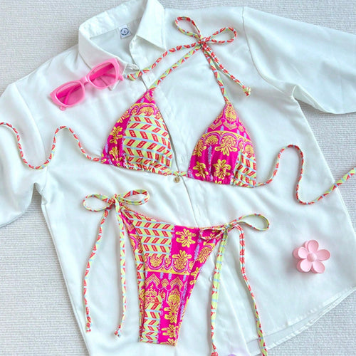 Damen Zweiteiliger Bikini mit modischem Mustermix Echo Archiv