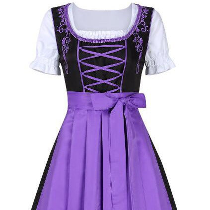 Damen  traditionelles Dirndl mit besticktem Mieder und geschnürter Vorderseite Echo Archiv