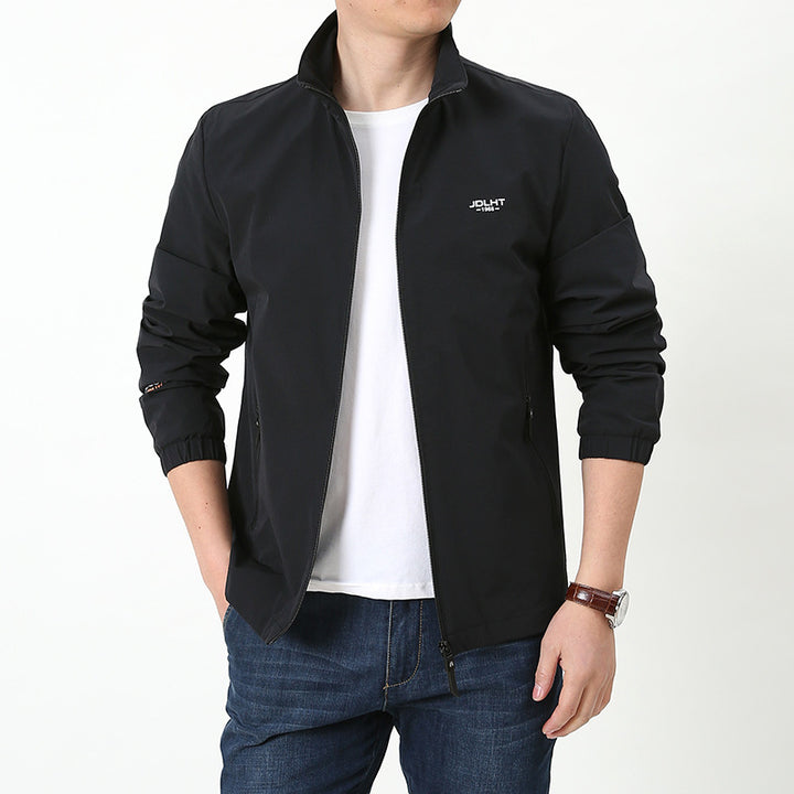 Herren Leichte winddichte Reißverschluss‑Blousonjacke mit Stehkragen und elastischen Bündchen Echoarchiv