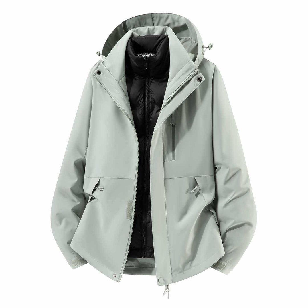 Herren Wasserfeste dreiteilige Winterjacke mit abnehmbarer Daunen-Innenjacke und Kapuze Echo Archiv