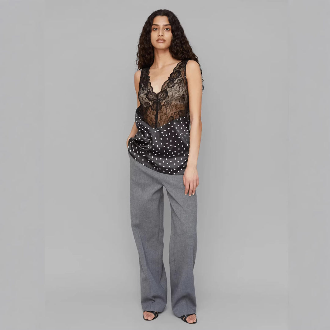 Damen Spitzen-Cami mit Polka-Dots und eleganten Details Echo Archiv