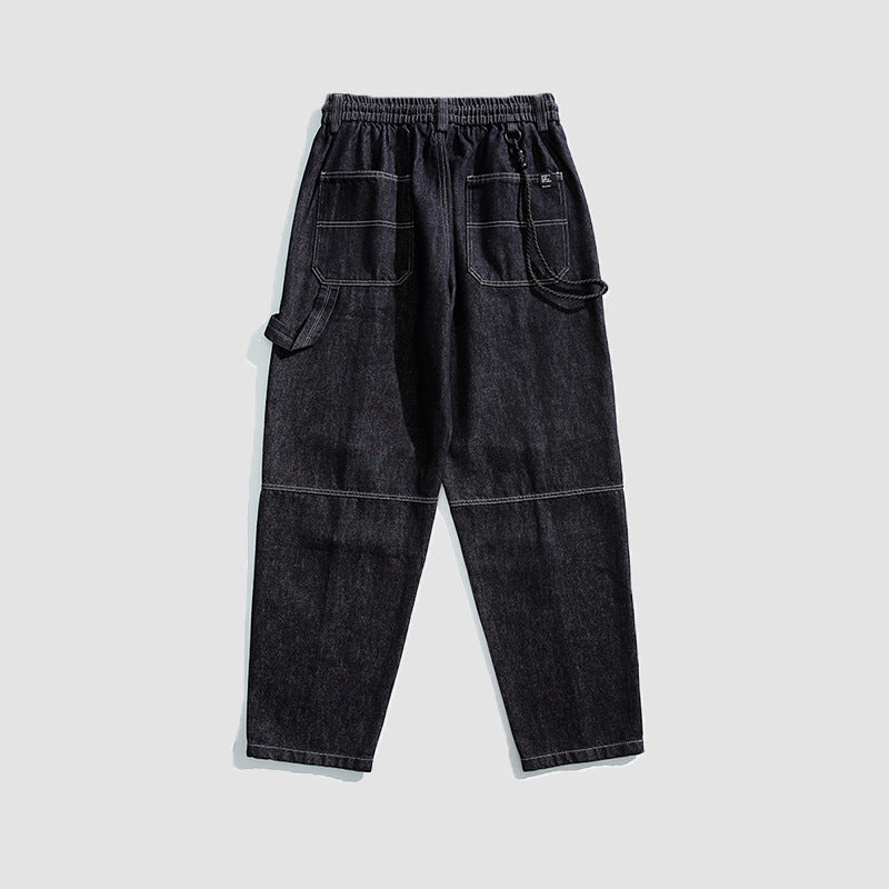 Herren Relaxed Denim-Cargohose mit elastischem Bund und verstärkten Kniepaneelen Echo Archiv